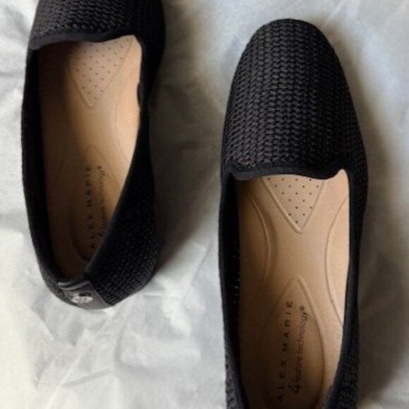 WOMEN’S SHOES, BLACK WOVEN LOAFERS, ALEX MARIE, BECKETT , SIZE 8.5 M, NEW - Picture 7 of 10